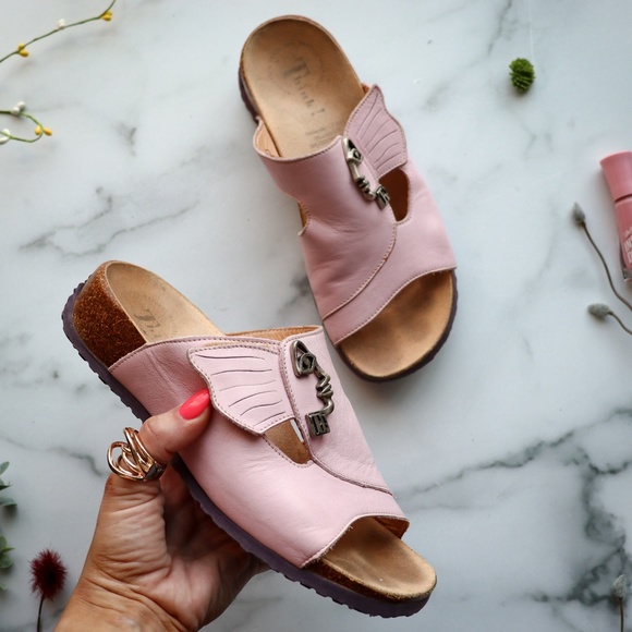 Think Shoes - THINK! Mizzi face sandal leather cork pink slide
